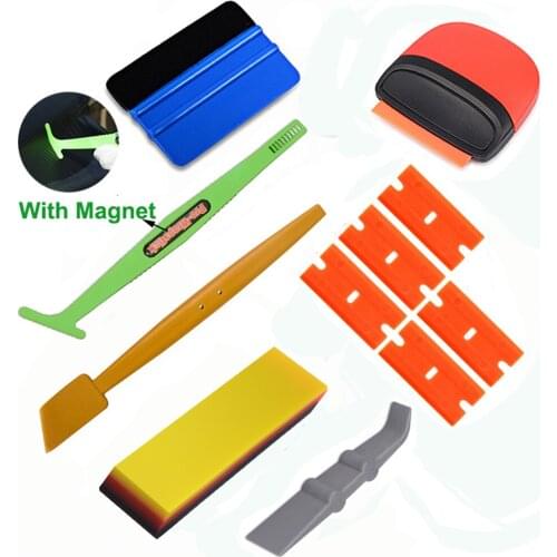 FOSHIO Car Wrap Tools Kit Carbon Fiber Sticker Magnet Squeegee Razor Scraper Vinyl Car Wrapping Window Tint Film Install Tool
