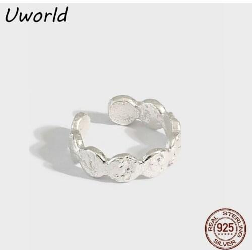 Geometric Tinfoil Vein Circle Open Ring S925 Sterling Silver Round Ring Minimal Gold Plated Ring