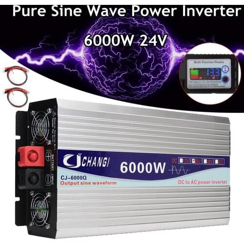 DC 12V/24V To AC 220V 6000/5000/4000/3000W Pure Sine Wave Power Inverter Intelligent Color LCD Screen Car Home Outdoor Inverter