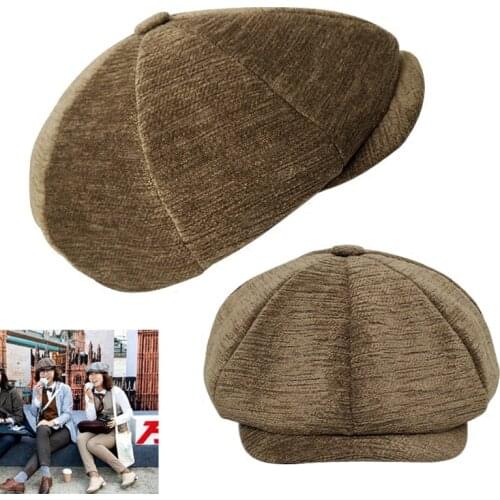 2019 new Casquette brown mens newsboy hats couples berets ladies retro British literary octagonal cap BLM44