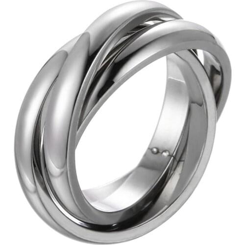Classic Creative Trinity Ring Three Ring Stainless Steel Ring