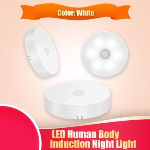 USB Recharge LED PIR Infrared Sensor Magnetic Night Light 6 Light Bead Cabinet Closet Wall Lamp For Home Bedroom Corridor