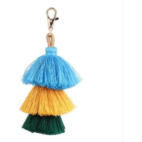 Bohemian Colorful Handmade Keychain Cool Alloy Tassels Pendant Keyring Charm Keychains jewelry Accessories