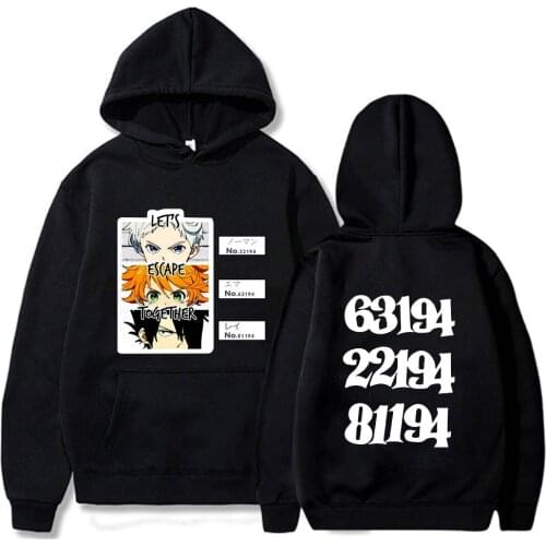 2021 Hot Japanese Anime The Promised Neverland Hoodies Men Kawaii Emma Norman Ray Graphic Harajuku Sweatshirt Unisex