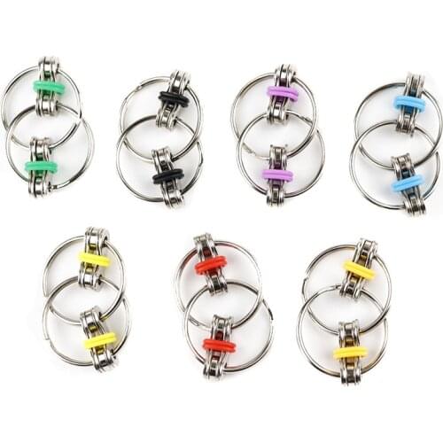 Decompression Bike Chain Fidget Toys For Autism Antistress Toys Set Anti Stress Spinner Key Metal Ring Puzzle Sensory Toys