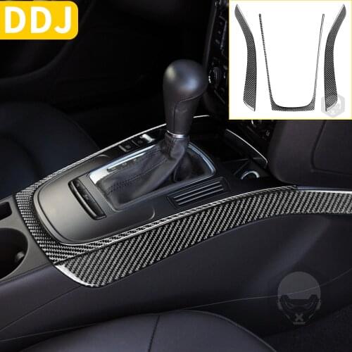 Carbon Fiber Interior Stickers Gear Box Panel Frame Side Trim Strip Cover Overlay For Audi A5 Hard Top 2008-up Car Accessories