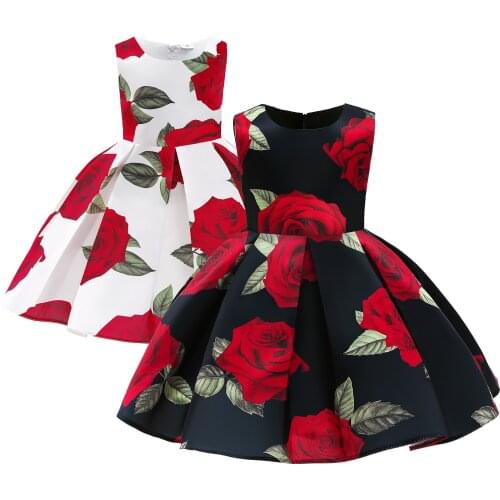PatPat Beautiful Kid Girl Sleeveless Floral Print Pleated Costume Party dress