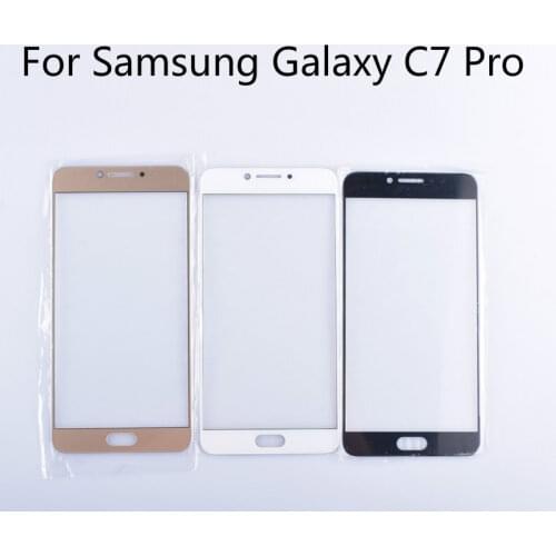 Touch Screen Front Glass For Samsung Galaxy C7 Pro C7010 Touchscreen Panel Front Cover Glass Phone Spare Parts Replacement