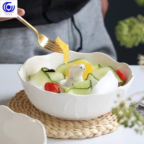Polar bear ceramic fruit lovely dessert salad bowl creative three dimensional animal snack household soup bowl