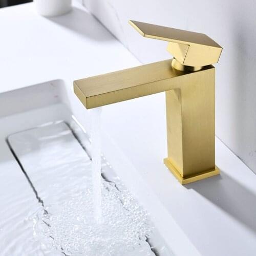 Rose gold faucet bathroom above counter basin hot and cold basingolden wash basin under counter basin faucet single hole