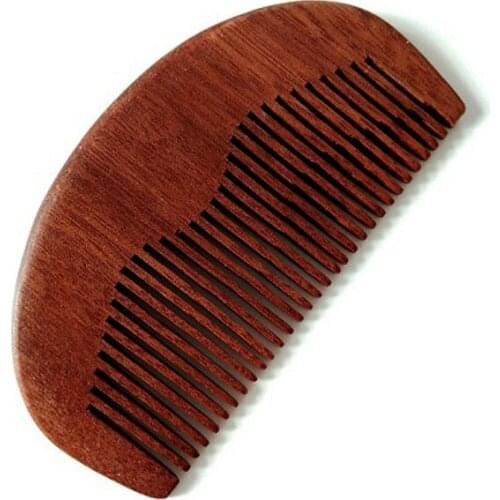 LAOCCCROSS Natural Wood Pocket Size Beard Red Comb Wholesale Small Natural Wood Hair Brush Comb For Men Engrave Logo