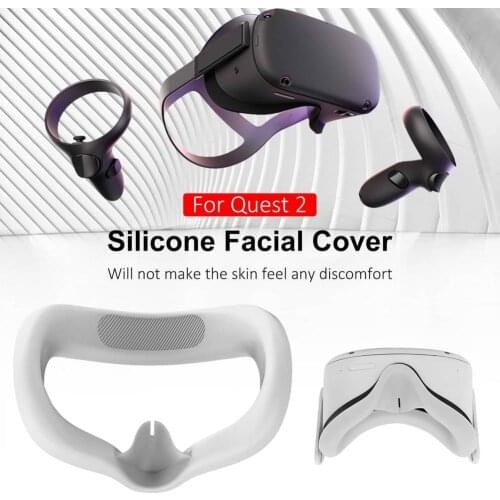 VR Silicone Facial Cover For Oculus Quest 2 Sweat-proof Anti-leakage Face Protective Cover Comfort Eye Mask VR Accessories