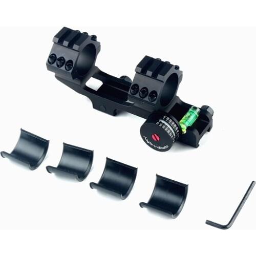 Tactical 25.4/30mm Scope Ring Base Mount with Angle Indicator and Spirit Buble Level for Vortex, Nikon, Leupold Picatinny 20mm r