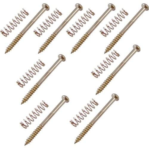 Tooyful 8 Pieces Humbucker Double Coil Pickup Frame Ring Adjusting Height Screws + Springs for Electric Bass Parts Silver