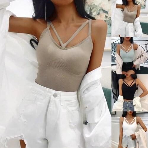 Women Seamless Tank Crop Top GYM Brassiere Sports Bra Fitness Vest Padded Elastic Bralette Underwear