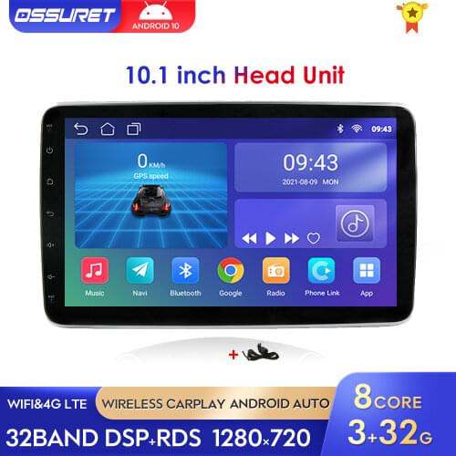 Quad Core Android10 1Din Universal Car Multimedia Radio Stereo Player WiFi GPS Mirror Link Autoradio 4G LTE Camera Rotatable DSP