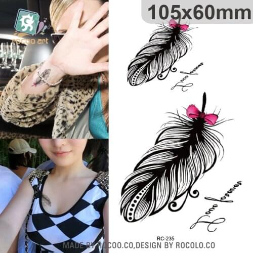 Waterproof Temporary Tattoo Sticker villus feather tattoo on chest hand tatto stickers flash tatoo fake tattoos for girl women