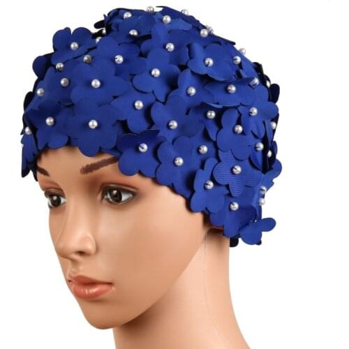 Women Swim Pool Beach Swimming Cap Attractive Hat Free Size For Women Petals Bathing Cap Newest