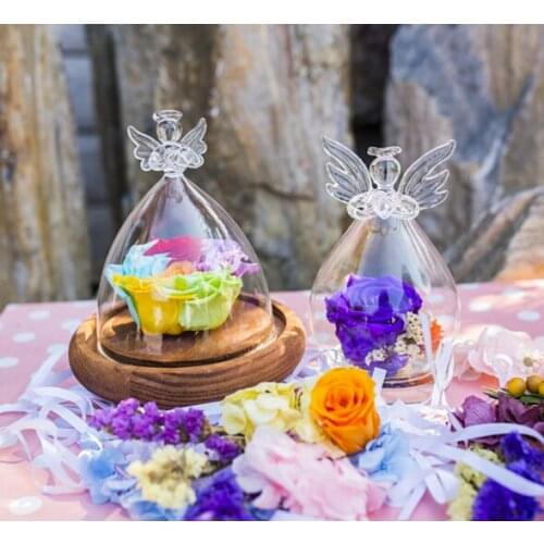 1PC Valentines Day micro landscape glass vase dry flower landscape cover transparent handicraft bottle OJ 2057