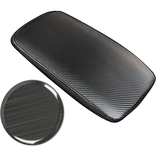 1 Pcs Car Carbon Fiber Center Console Leather Armrest Cover & 1 Pcs Gear Shift Panel Button Switch Cover