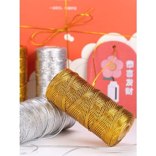 100M / Roll Gold Silver Cord Nylon Thread String Rope Bead Wires for DIY Braided Bracelet Jewelry Making Gift Box Tag
