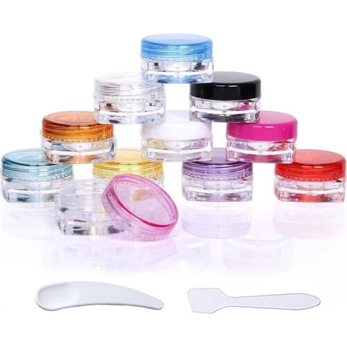 100pcs 3g 5g Empty Square Cosmetic Jar Cream Container Sample Bottle Vials Pot Nail Powder Pack