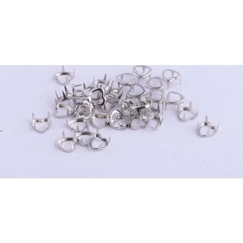 200pcs unique design silver metal heart shape garment rivets bag clothes shoes decoration