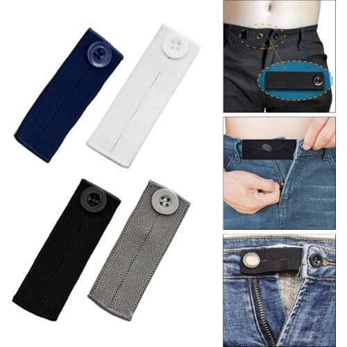 4 Pcs Elastic Waist Extenders,Adjustable Waistband Expanders for Men and Women,Jeans Pants Button Extender Set (4 Colors)