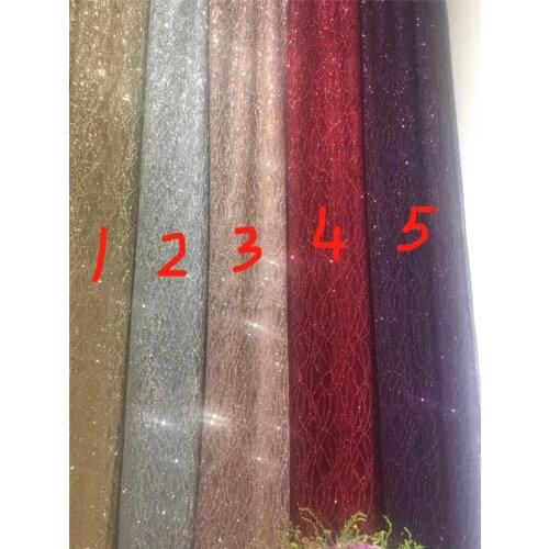 5yards /lot Nice design BZL-80103 glitter tulle mesh lace fabric for wedding dress 5 colors option