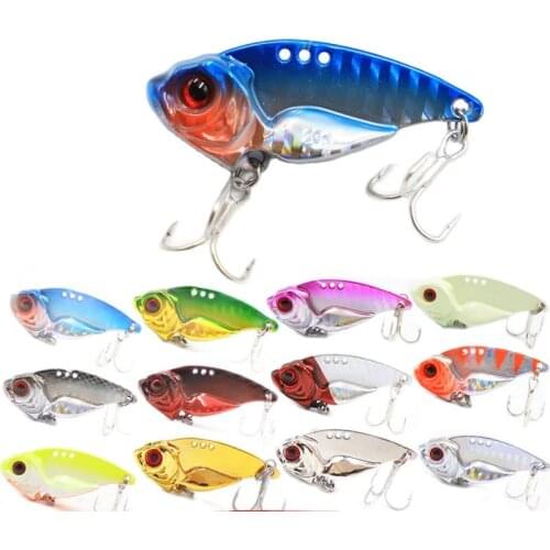 7/10/15/20g 3D EyesMetal Vib Blade Lure Sinking Vibration Baits Artificial Vibe for Bass Pike Perch Fishing 12 Colors