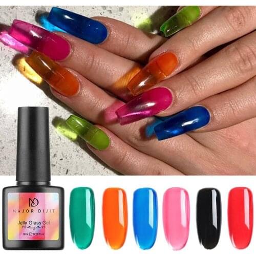 8ml Nails Jellies Glass Candy Nails Summer Attribute Translucent Neon Color UV Nail Gel Soak off Gel Polish