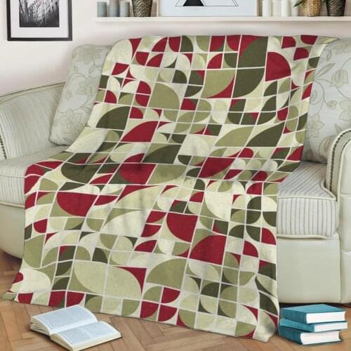 Abstract Geometric Art 708 3D Printed Velvet Plush Throw Fleece Blanket Bedspread Sherpa Blanket Home Decora