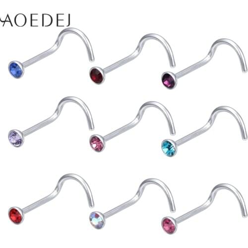 AOEDEJ Punk Style Piercing Nose Studs Lip Jewelry Body Jewelry for Man Women Stainless Steel Nose Rings
