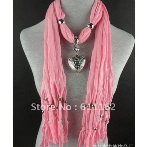 Free 2018 scarf wholesale fashion charm gently polyester scarf ethnic customs heart-shaped pendant professional scarf Mix 60pc