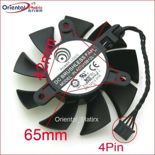 Free Shipping PLA07015B12L-1 12V 0.07A 65mm 4Pin For EVGA GTX1070TI GTX1080Ti SC2 HYBRID Graphics Card VGA Cooler Cooling Fan