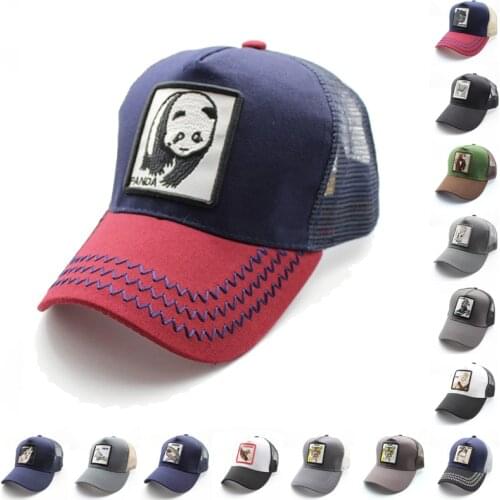 Men Animal Panda Embroidered Mesh Baseball Caps Unisex Outdoor Sun Hat Women Adjustable Snapback Hat Wolf Breathable Streetwear