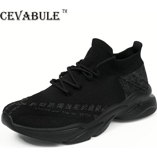 CEVABULE Spring Breathable Light Casual Sports Mens Socks Shoes Couple Fly-woven Running Shoes Big Size Sneakers Women LCH