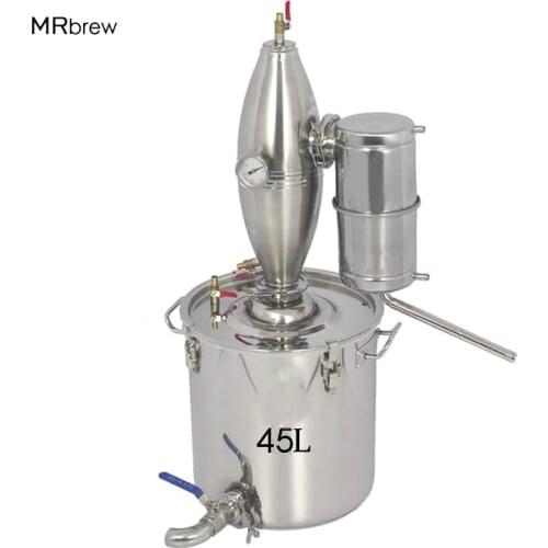 45L Moonshine Distiller Stainless Steel Alcohol /Wine/whiskey/Cognac distillation Apparatus DIY Homebrew Tools