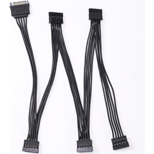 ULT-Best Molex 4pin IDE 1 to 5 SATA 15Pin Hard Drive Power Supply Splitter Cable Cord for DIY PC Sever 4-pin to 15-pin Power 60C