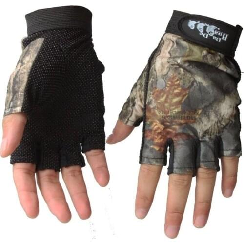 Climbing Hunting Fishing Skidproof Pack 3 Cut Finger Camouflage Gloves Five Fingerless Gloves Fishing Gloves