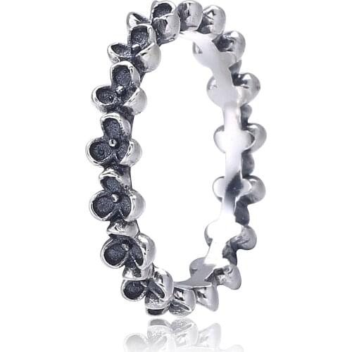 Ajax 925 Sterling Silver Stylish Female Blackened Flower Ring Nes Retro Womens 2021 Trend Famous Brand Fine Jewelry For Girls