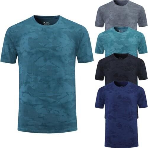 KP821 Brand New Breathable Camouflage Shirt With Round Collar Comfortable Nylon Fabric Short Sleeved Gym Mens Tees For Sports