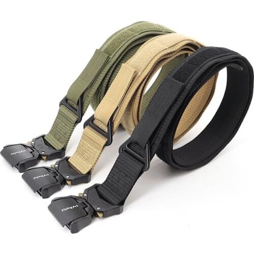 Flying Art Tactical Velcro MOLLE Men Waist Belt Can Hang Multifunctional Belt Mens Outdoor Hunting Belt