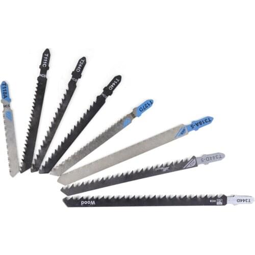 5 pcs t111c t118a t127d t144d t244d t318a t34d high carbon steel jig saw blade for wood / metal cutting t shank saw blade