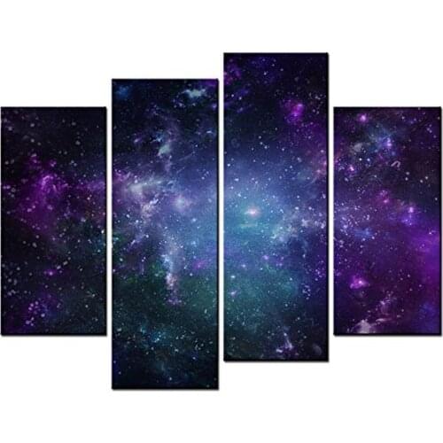HOT Framed 4Pieces/set Purple cloud series Wall Art For Wall Decor Home Decoration Picture Paint on Canvas Prints Painting
