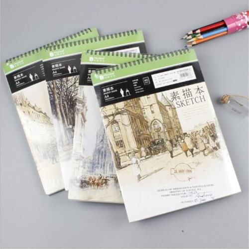 Fashion Blank Sketchbook Diary Drawing Painting Book 40 Sheets A4 Notebook Paper Sketch Book Office School Supplies
