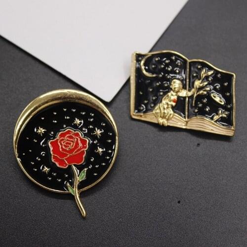 New wholesale original design Midnight Rose French elegant temperament exquisite oil Enamel Brooch accessories for women