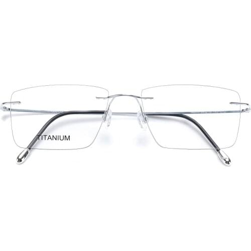 NEW Titanium Glasses Frame Men European Design Square Rimless Prescription Eyeglasses Eyewear Frame for Women