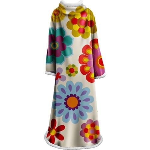 Simple Sleeve Blanket Casual Soft Quilt Fashion Painting Brand Adult Wearable Sherpa Blankets Newest Popular 3D Print