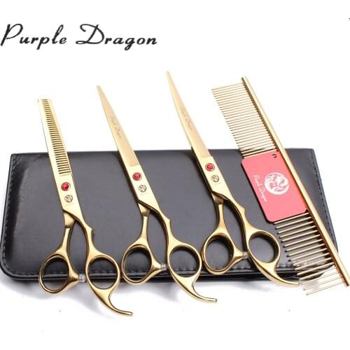 20Sets 7.0" 19.5cm Wholesale Dog Scissors Grooming Comb Straight Scissors Thinning Shears Pet Scissors Hairdresser For Dog Z3003